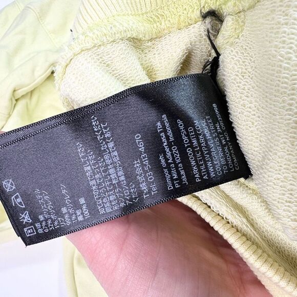 Ivy Park Cropped Hoodie Womens Medium Light Yellow Logo Print Pullover* - Picture 11 of 13